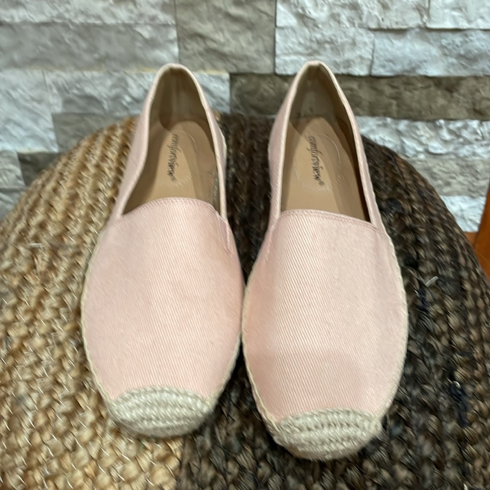 COMFORTVIEW Peach Espadrille Flats Sz 7W - Picture 3 of 9